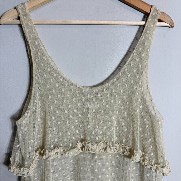 Intimately Free People Sheer Lace Midi Dress Women's Small Cream Boho Festival - Picture 6 of 14